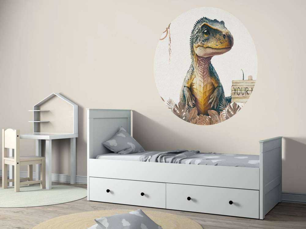 Baby t-rex in the taupe jungle