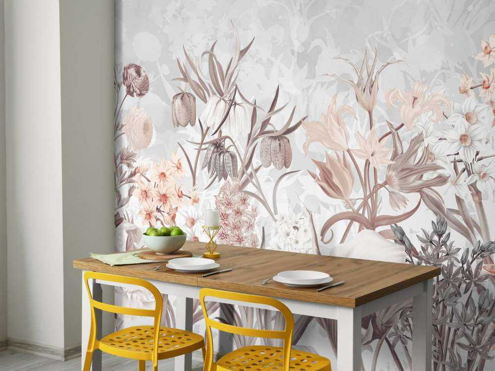 Spring Flowers - Ethereal Gray