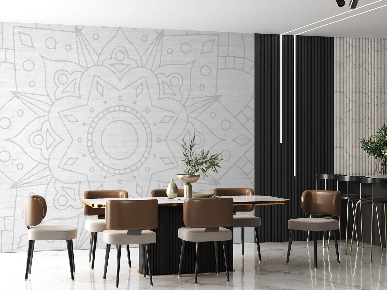 Geometric Gray Mandala