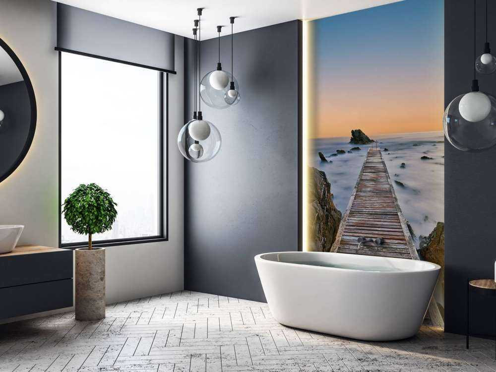 Jetty at rocky coast