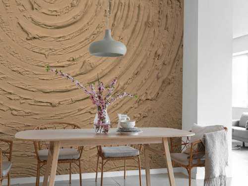 Round shapes and lines in gold brown