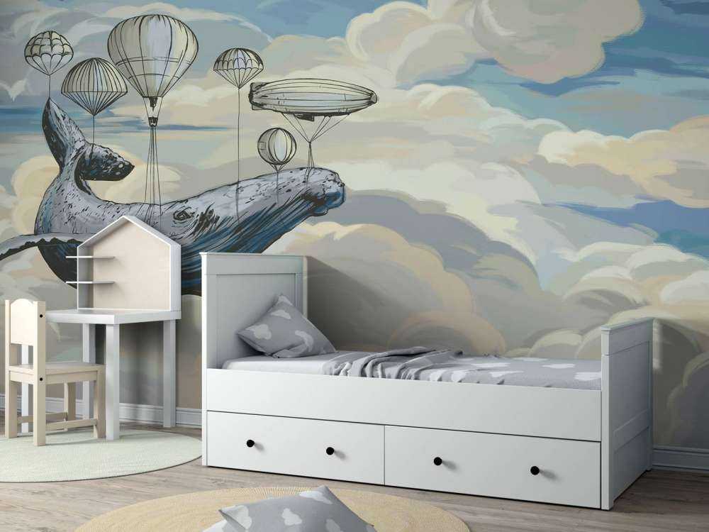 Hot air balloons with a whale