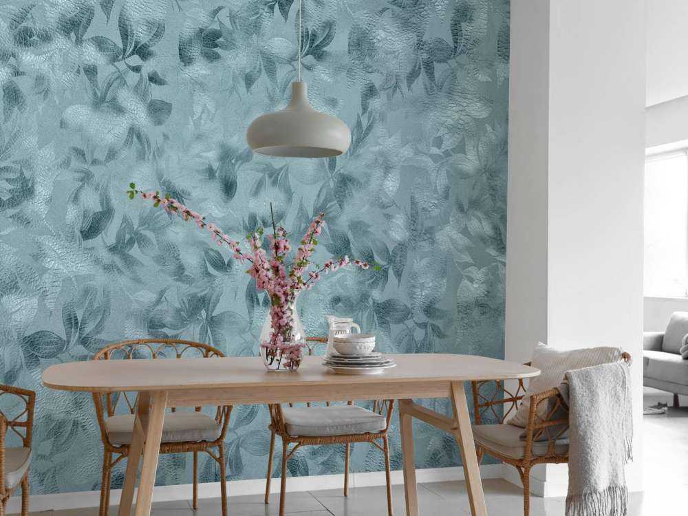 Blue flowers texture