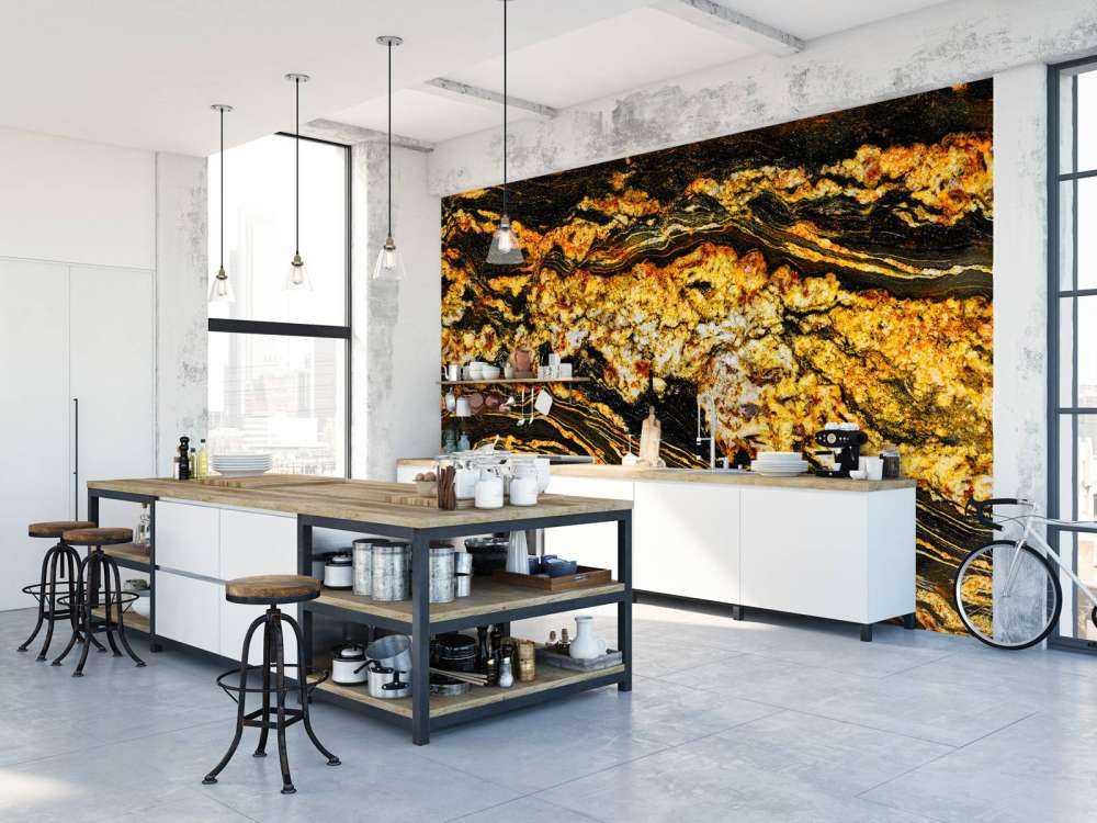 Black gold coloured marble