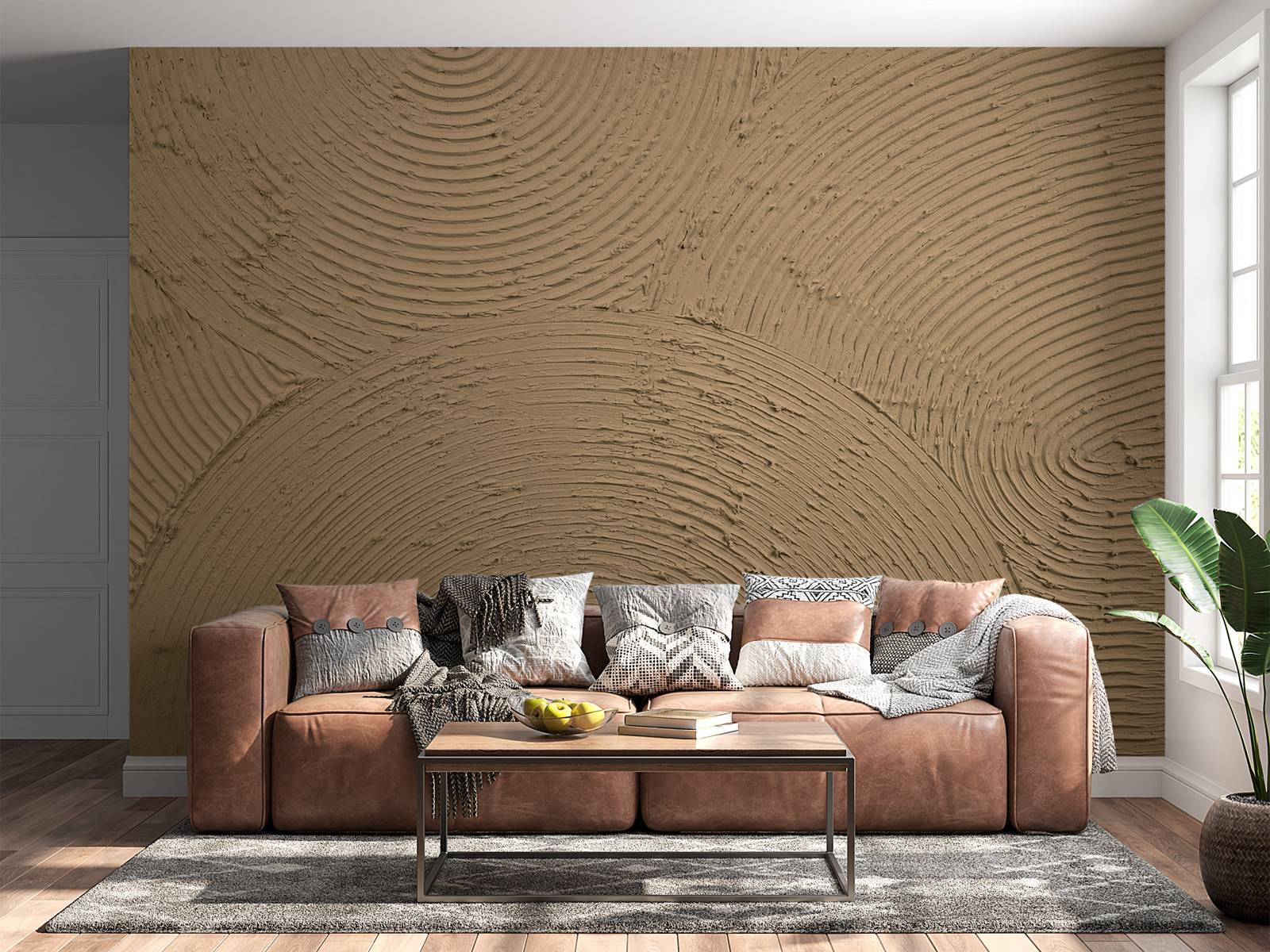 Zen circles in gold brown