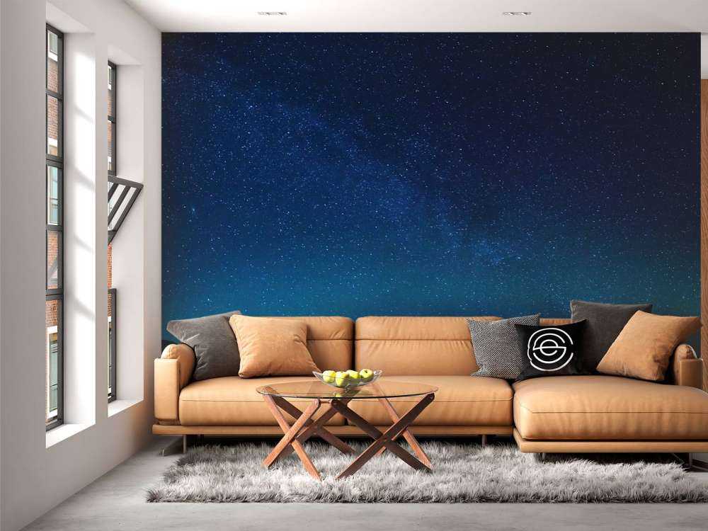 Starry sky with northern lights