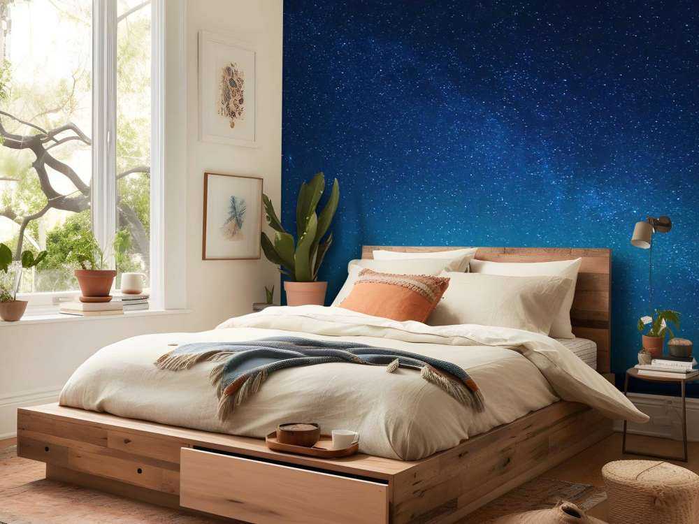 Starry sky with northern lights