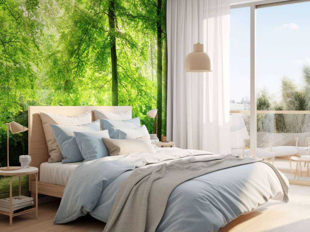 Forest with light mist