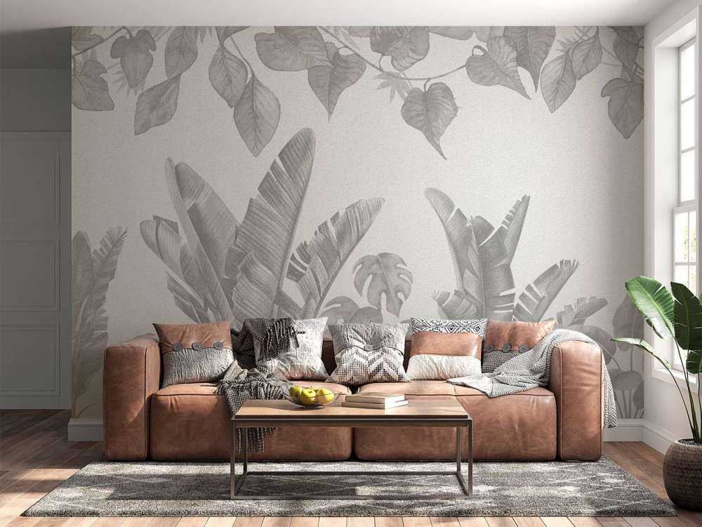 Jungle plants in grey shades