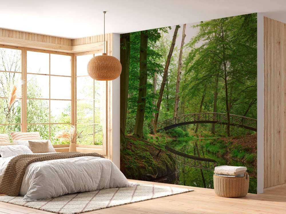 Arch bridge in the woods