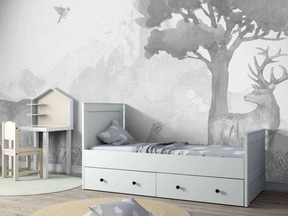 Forest animals in black and white