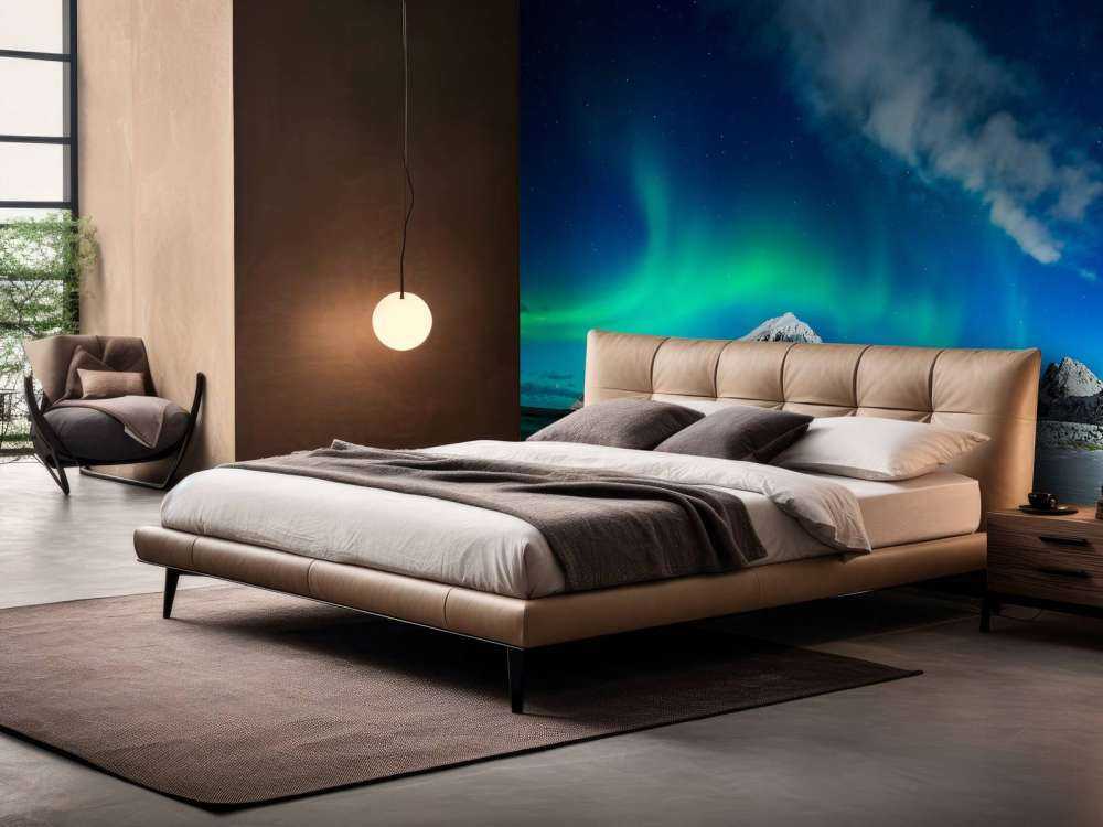 Northern lights above mountains