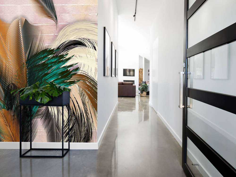 Feathers in flower shape