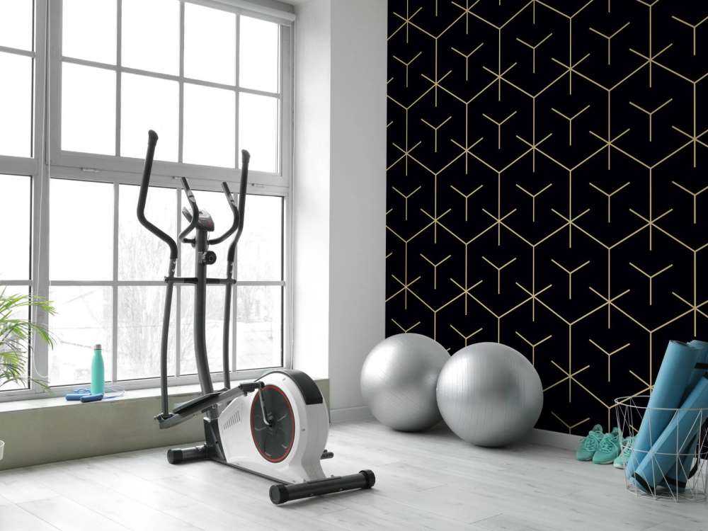 Geometric hexagons, black