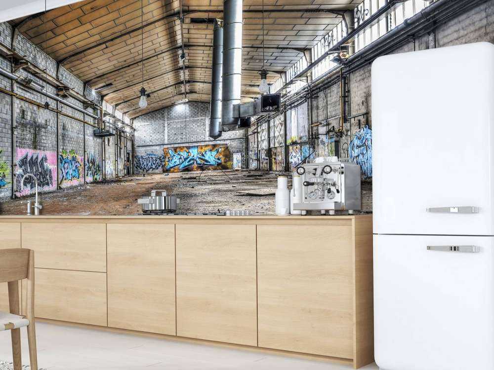 Old abandoned factory hall