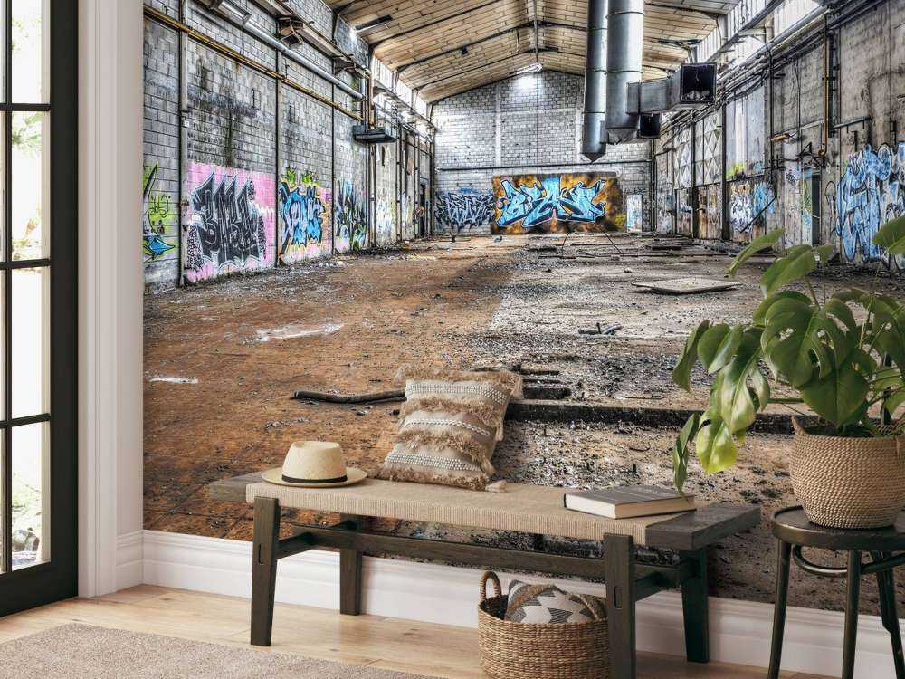 Old abandoned factory hall
