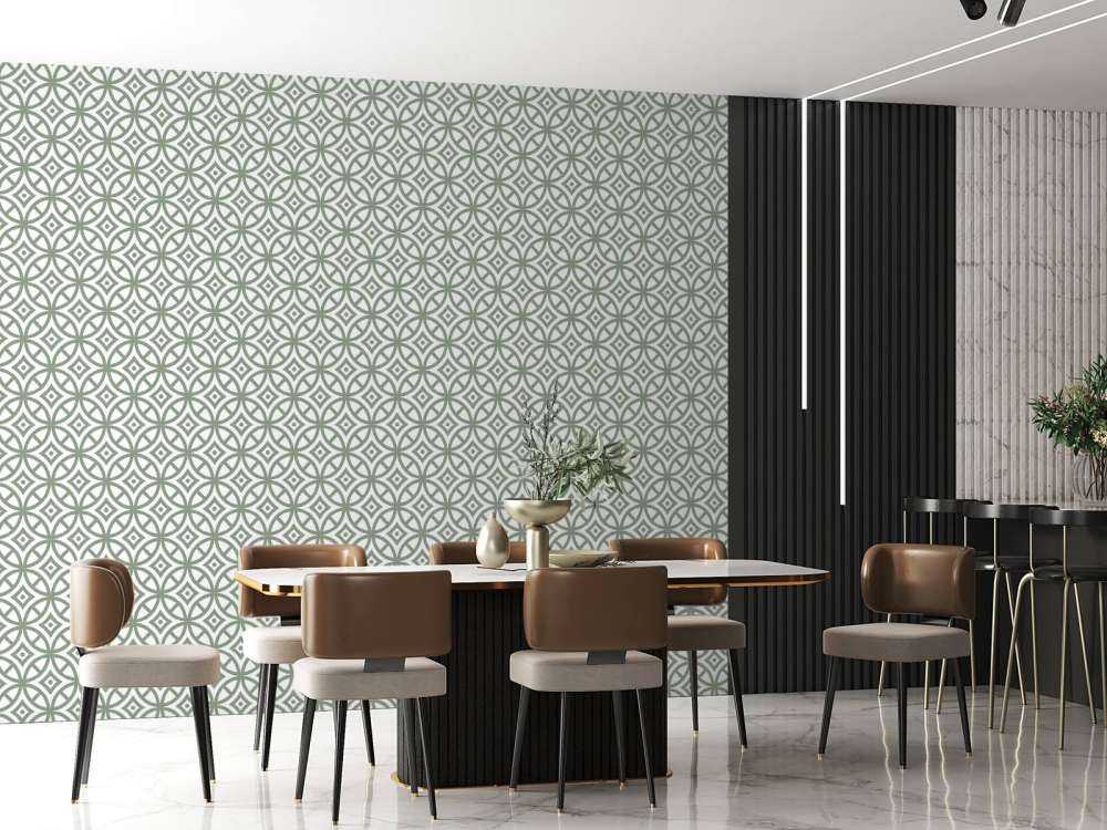 Pattern of circles and diamonds 