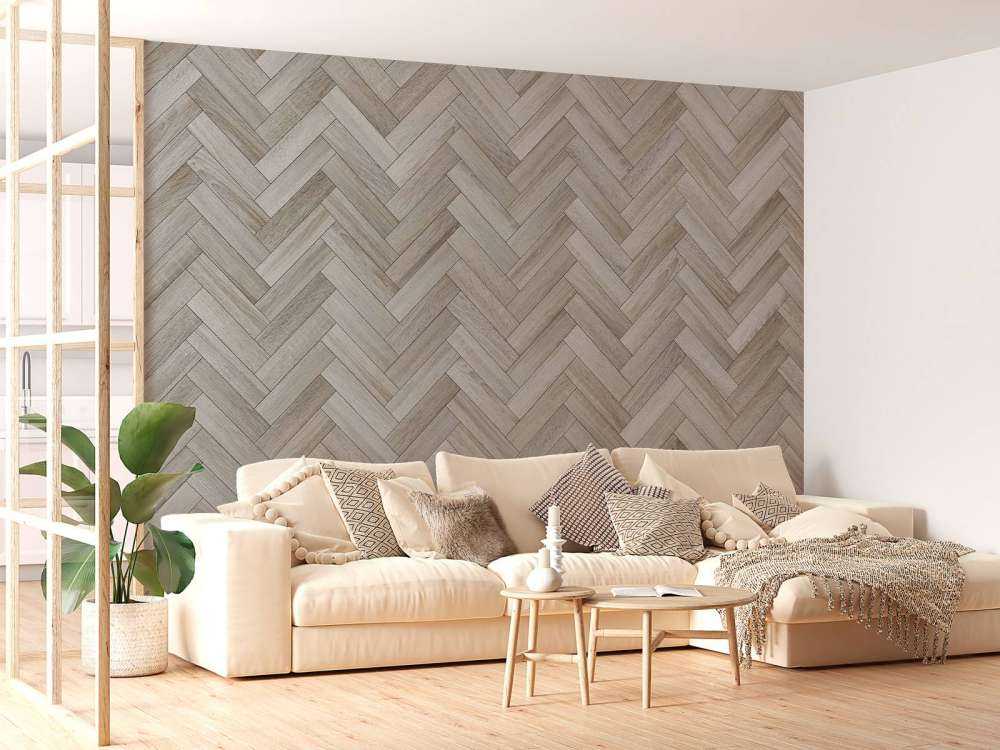 Grey herringbone