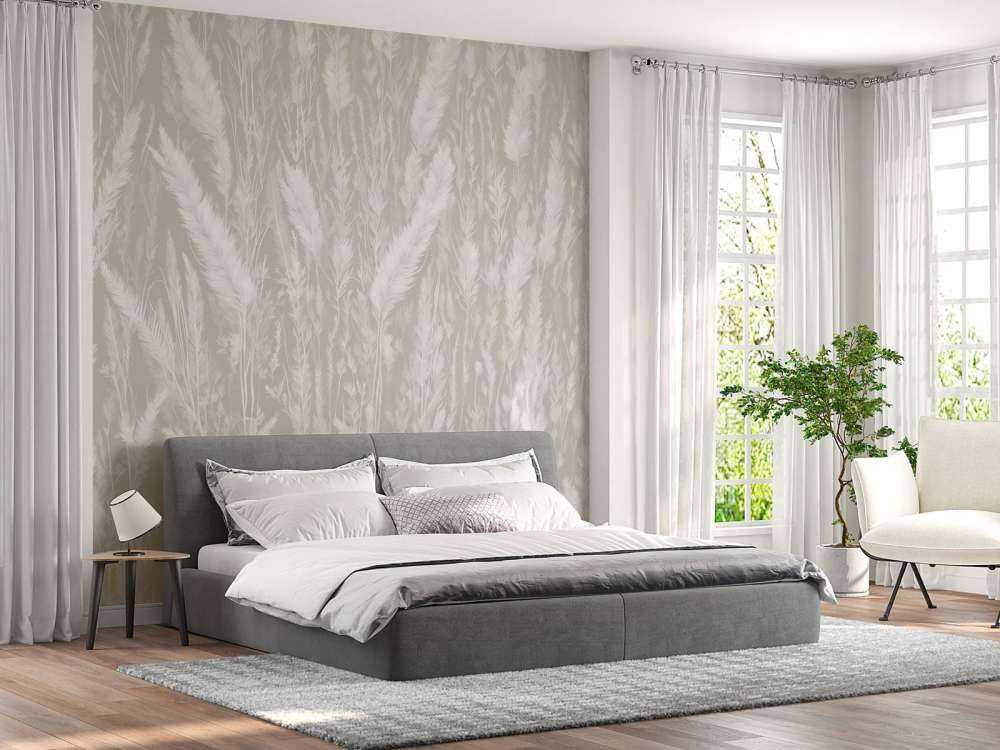 Wall of field grasses - gray