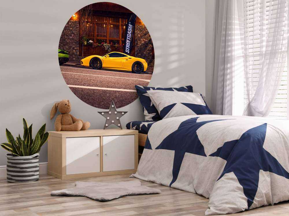 Exclusive cars at wooden lodge