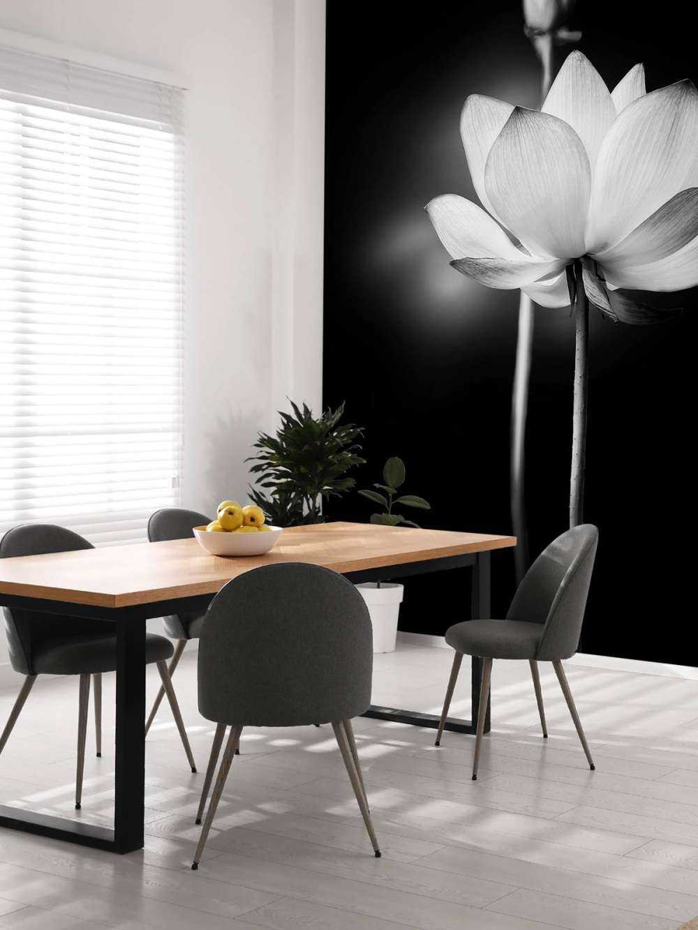 Lotus flowers black and white