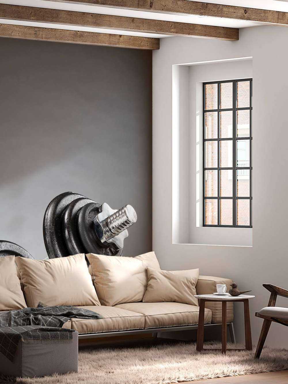 Dumbell with black discs