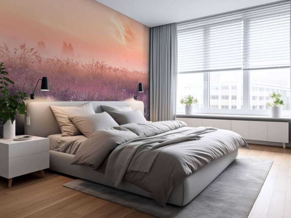 Field with morning mist