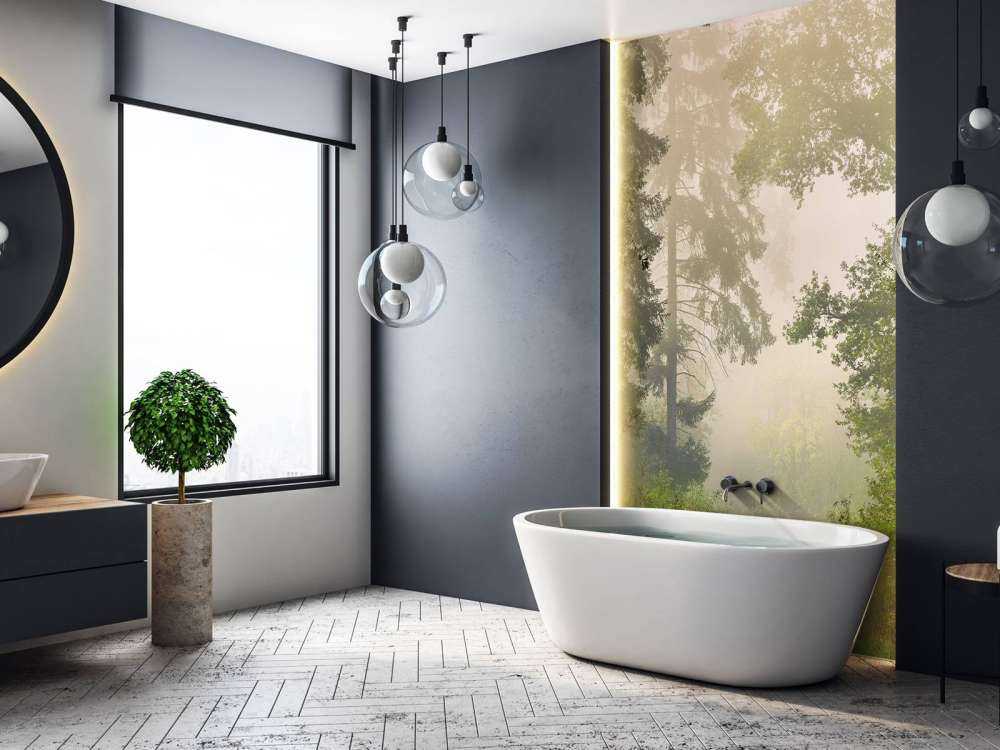 Road through foggy forest