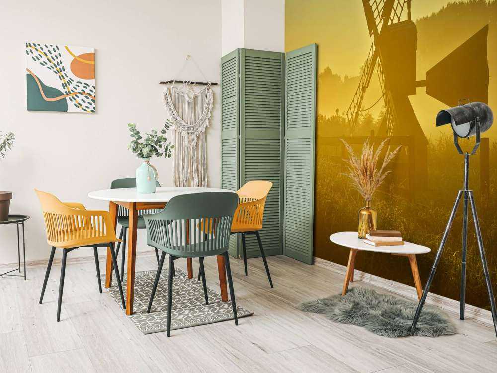 Meadow mill at sunrise