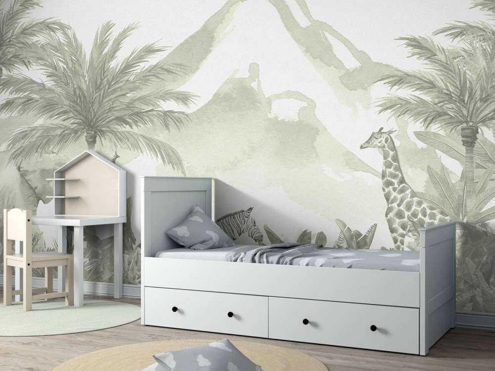 Jungle animals in green