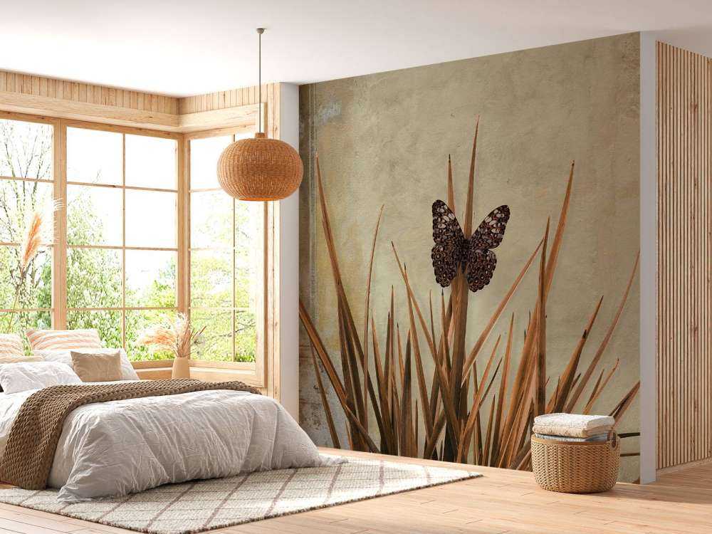 Butterfly near old wall