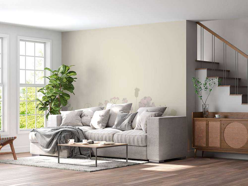 Field of flowers beige and old pink