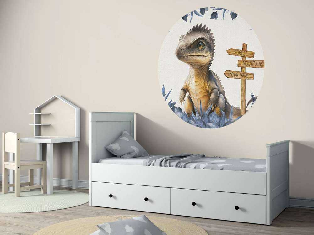 Baby spinosaurus in the blue jungle