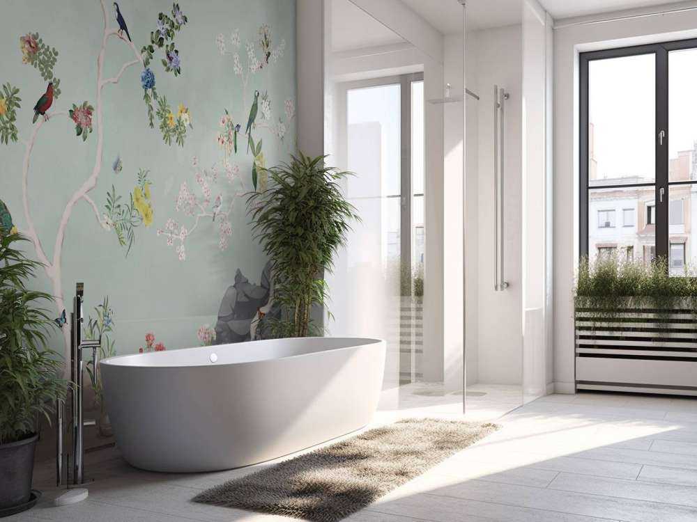 Birds in Garden Panorama 5