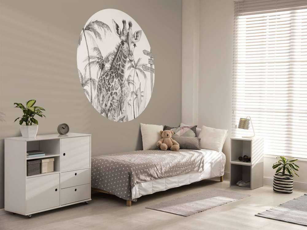 Baby giraffe in the jungle beige