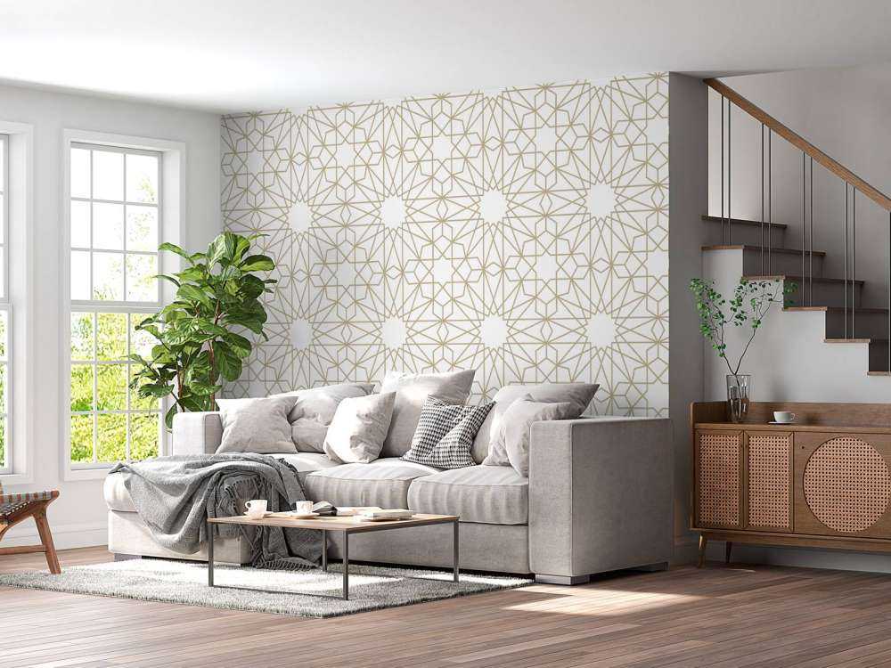 Geometric flowers, white