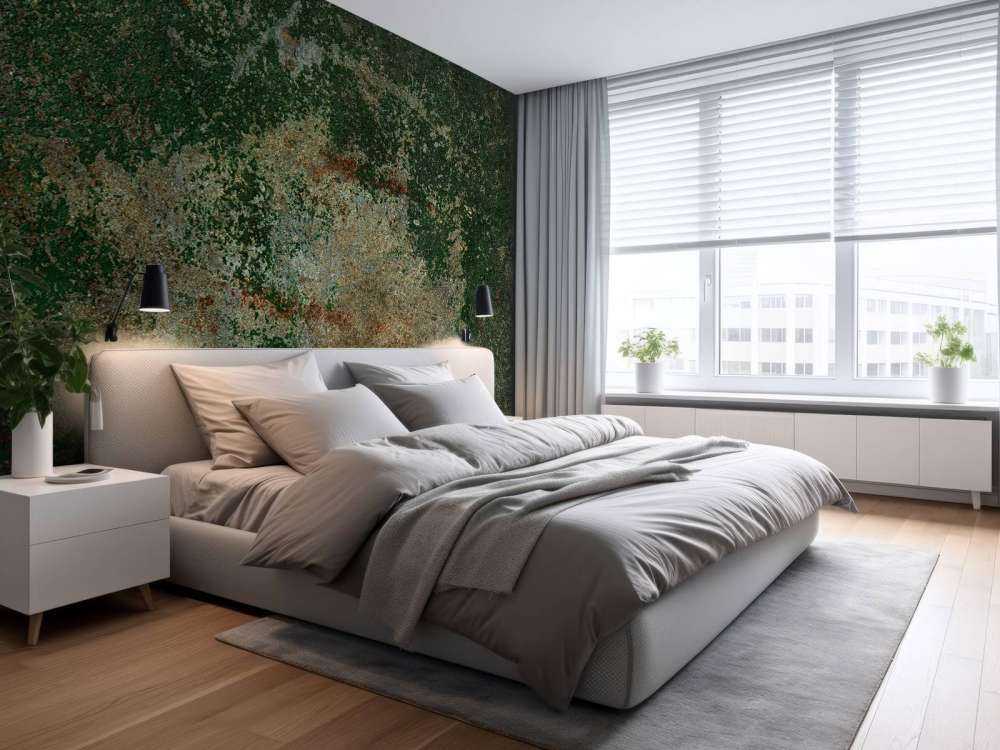 Industrial green metal structure