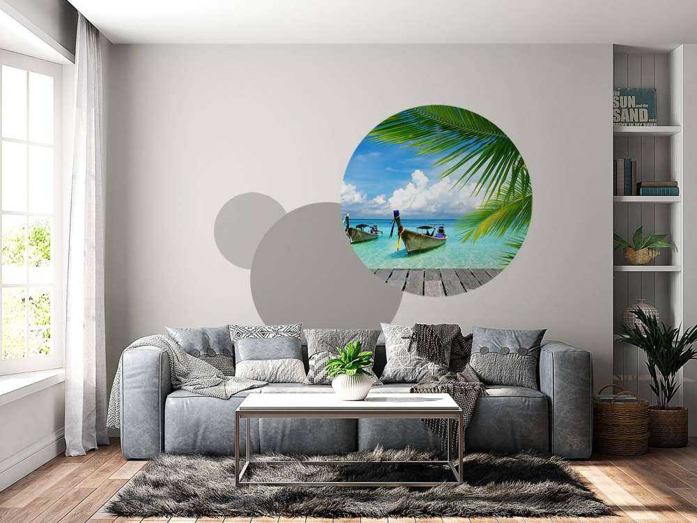 Boat and a palm tree