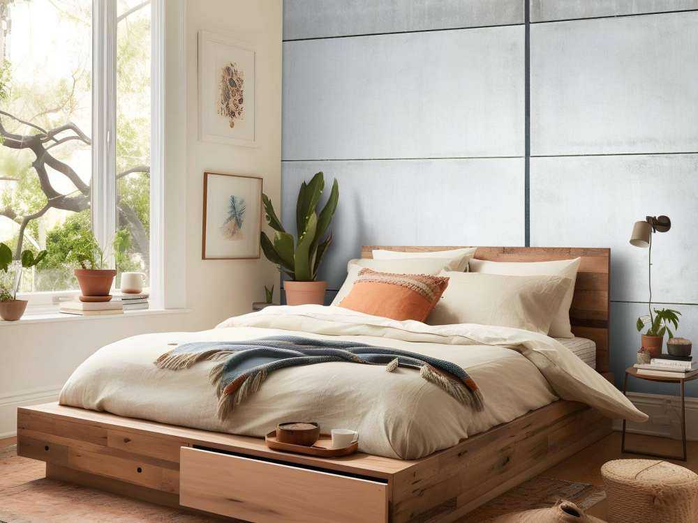 Wall of concrete slabs