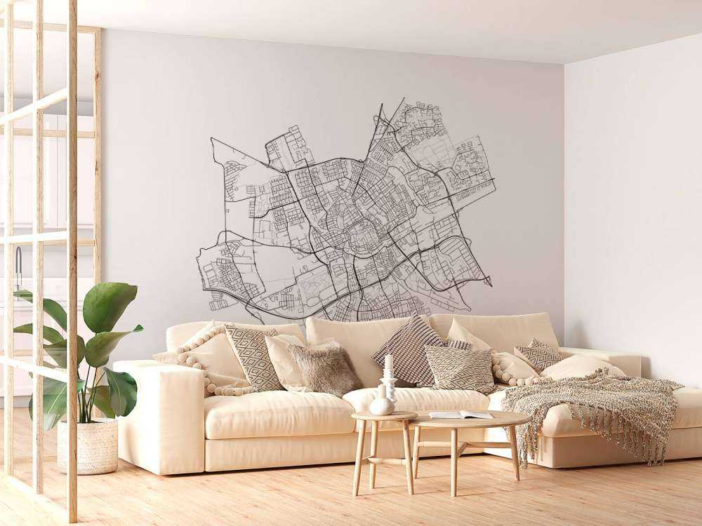 Map of Groningen, white
