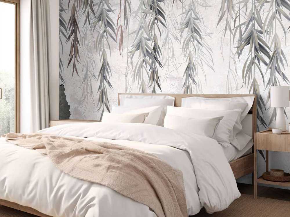 Hanging branches over concrete