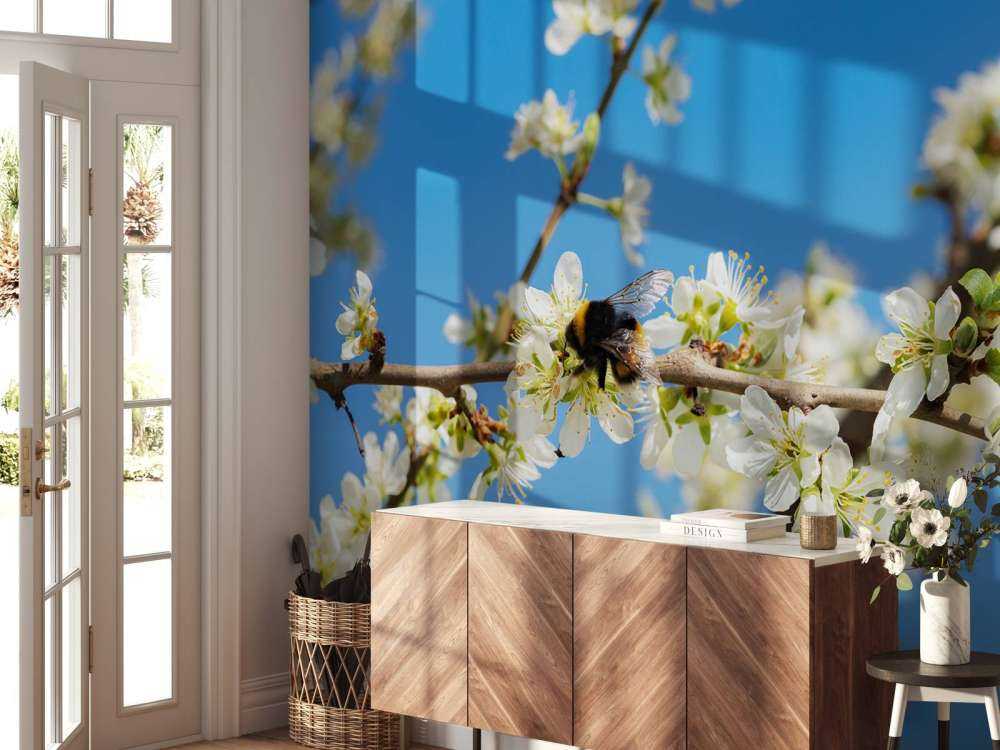 Bumblebee with white blossoms