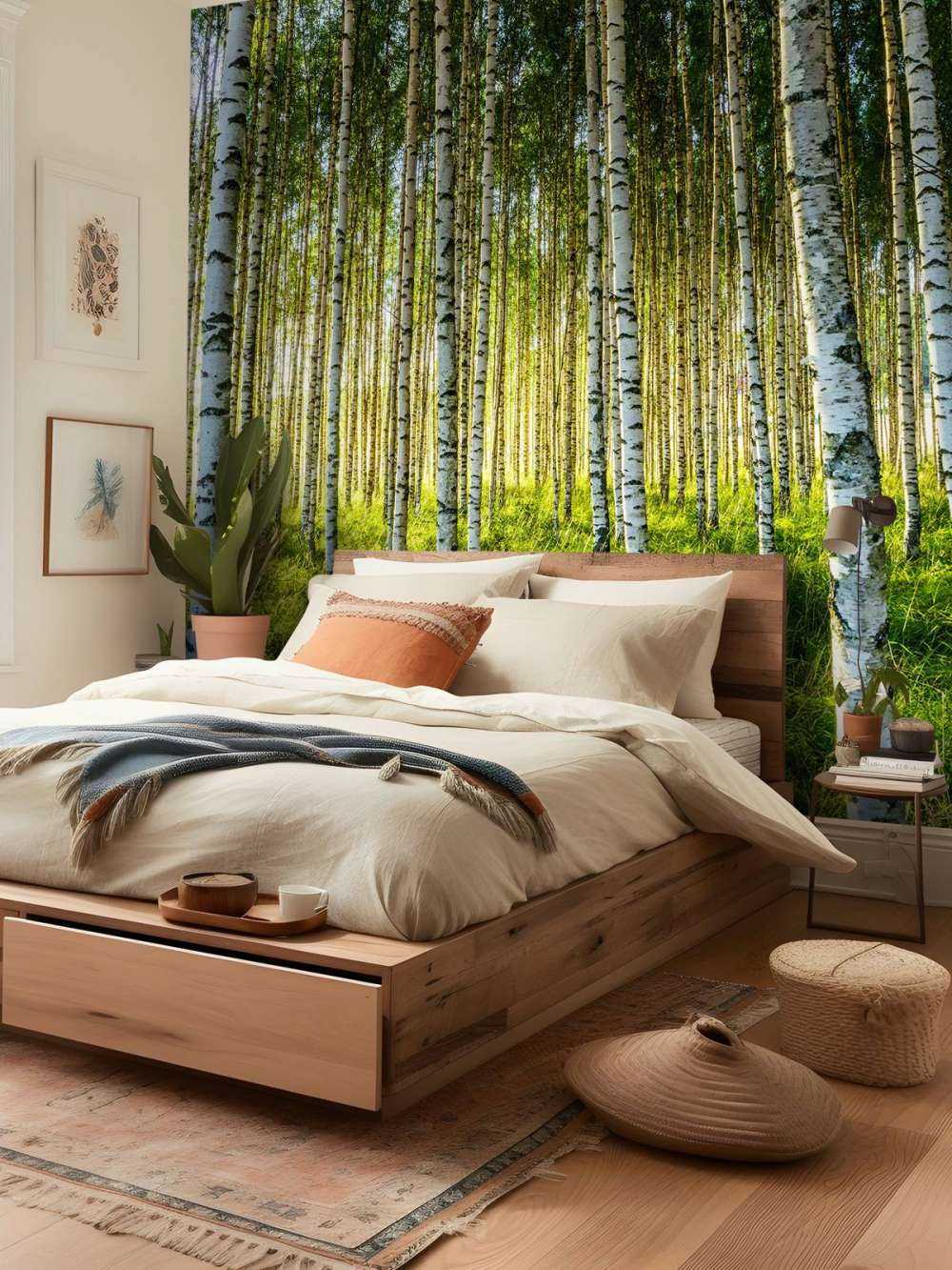 Summer birch forest