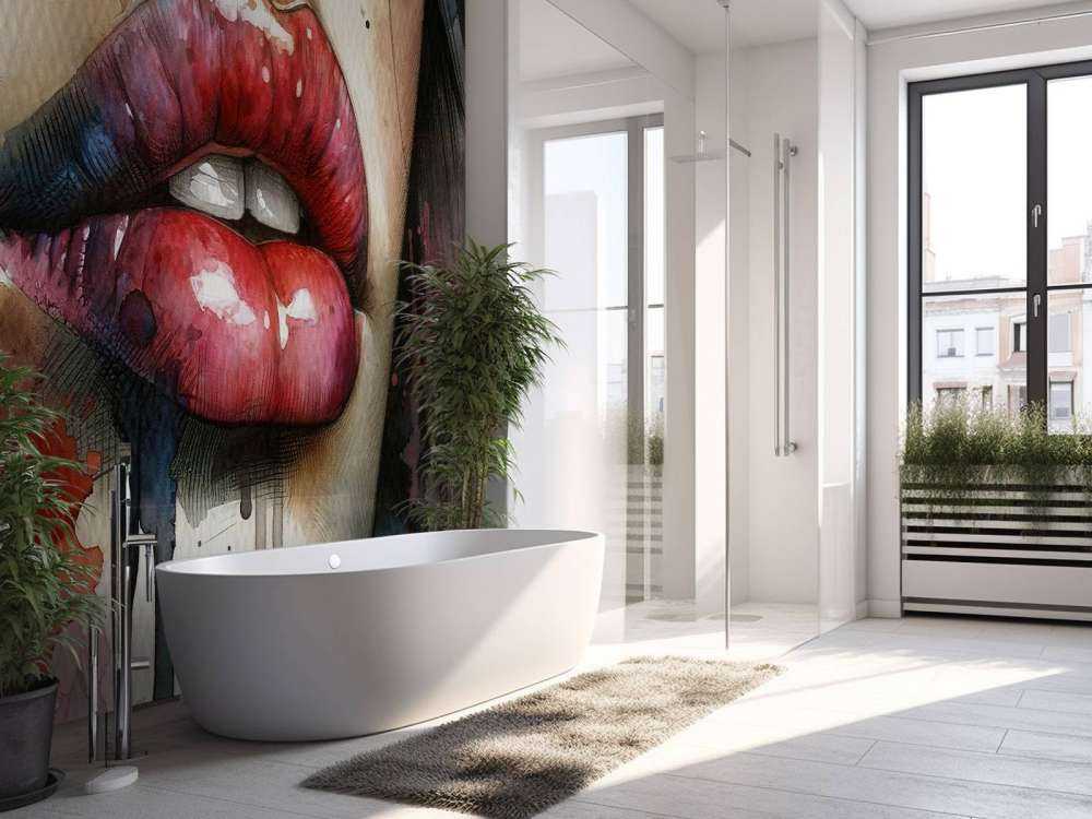 Watercolor Woman Lips #1