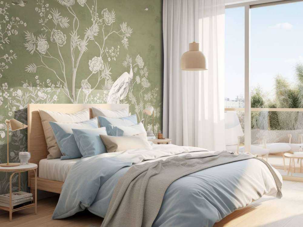 Peacock Rest in the Green Garden