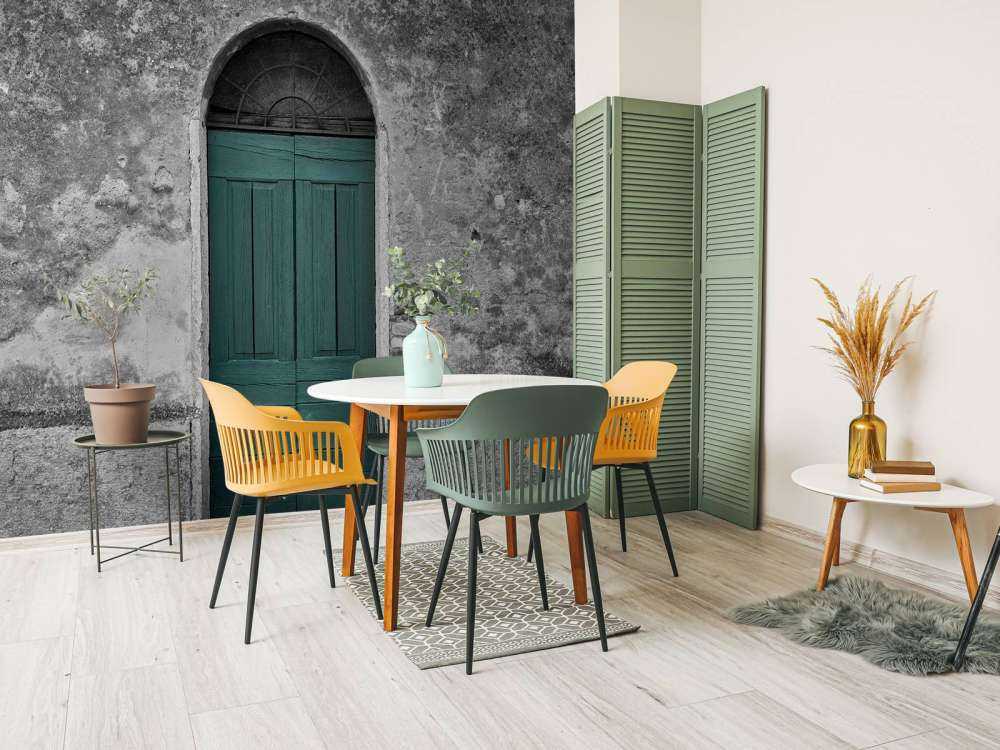 Green door in old wall