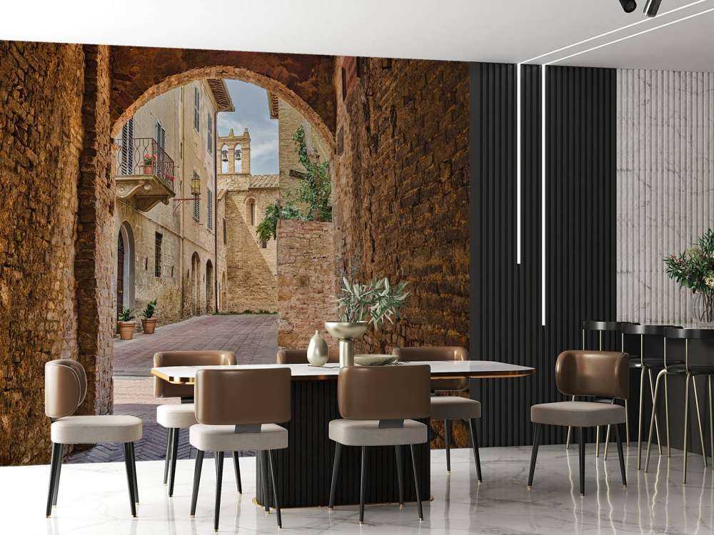 See-through street with arch