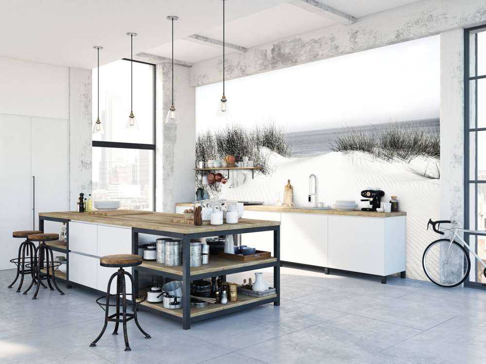 Dune passage to the beach black and white