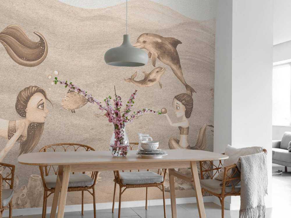 Mermaid world in taupe