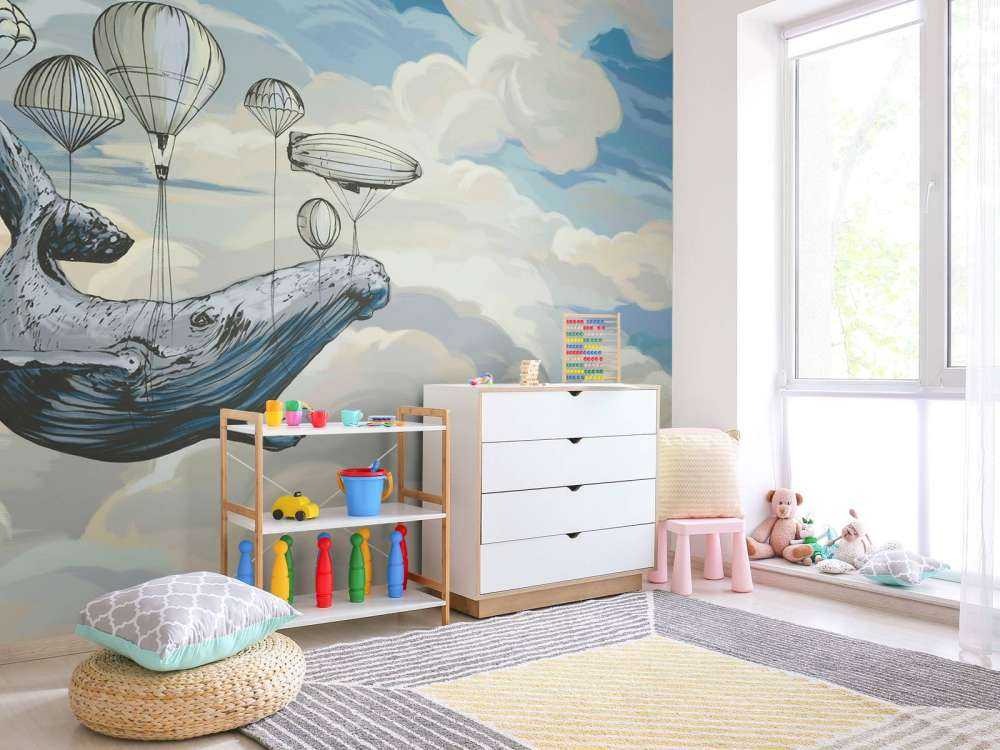 Hot air balloons with a whale